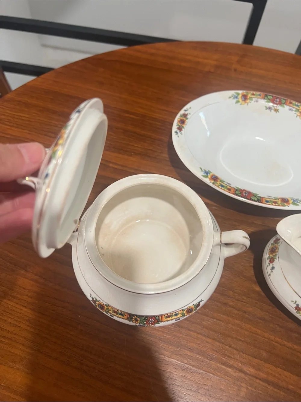 Illinois China Co. Porcelain Floral Pattern 3-Piece Set